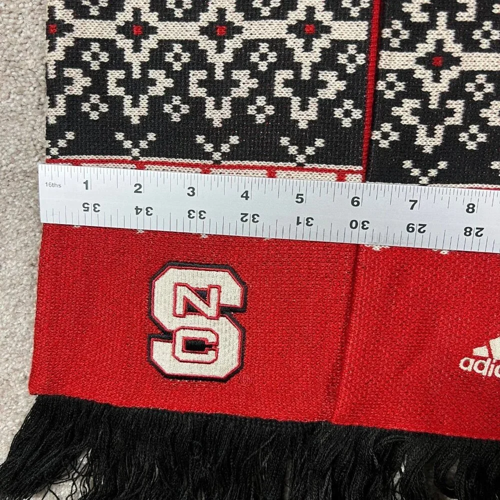 Adidas Unisex One Size Red Black NCAA North Carolina State Wolfpack Scarf‎ NWT